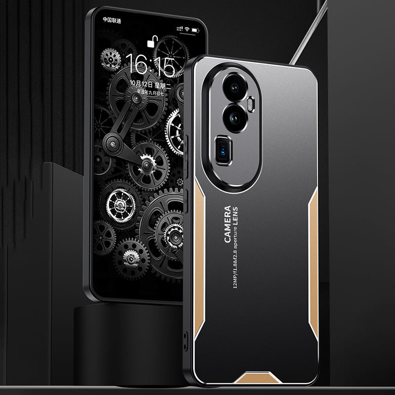 For Oppo Reno10 Pro+ 5G Phone Case Precise Cut-outs Aluminium Alloy Matte Back Cover - Gold For Oppo Reno10 Pro+ 5G Phone Case Precise Cut-outs Aluminium Alloy Matte Back Cover - Gold